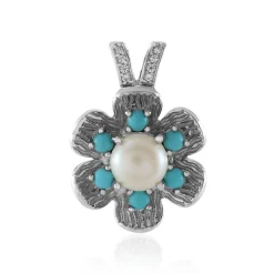 Weiße Süßwasserzuchtperlen-Silberanhänger