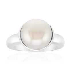 Weiße Süßwasserzuchtperlen-Silberring (Michelle Albala)