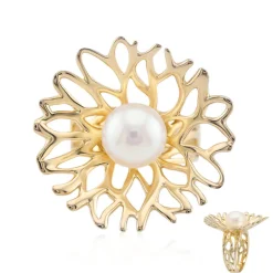 Weiße Süßwasserzuchtperlen-Silberring (TPC)