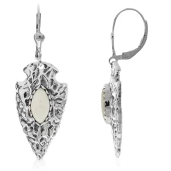 Weißer Achat-Silberohrringe (Desert Chic)