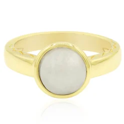 Weißer Jadeit-Silberring