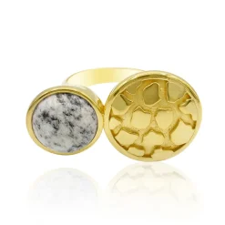 Weißer Jaspis-Silberring