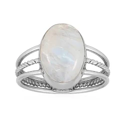 Weißer Labradorit-Silberring