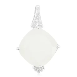 Weißer Mondstein-Silberanhänger