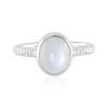 Weißer Mondstein-Silberring