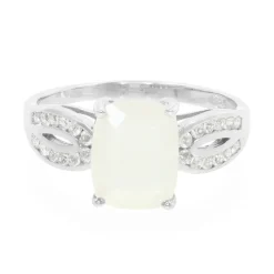 Weißer Mondstein-Silberring