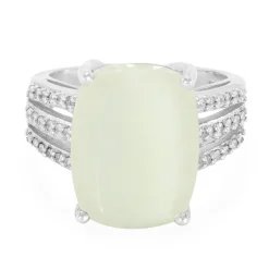 Weißer Mondstein-Silberring