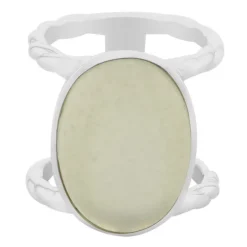 Weißer Mondstein-Silberring