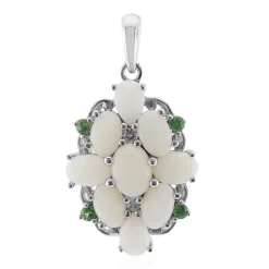 Weißer Opal-Silberanhänger