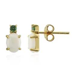 Weißer Opal-Silberohrringe