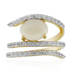 Weißer Opal-Silberring