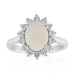 Weißer Opal-Silberring