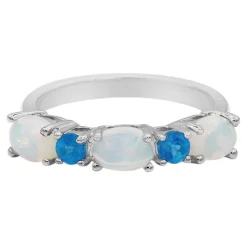 Weißer Opal-Silberring