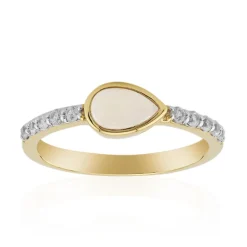 Weißer Opal-Silberring