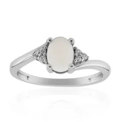Weißer Opal-Silberring