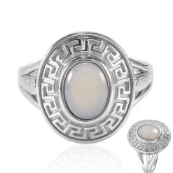 Weißer Opal-Silberring