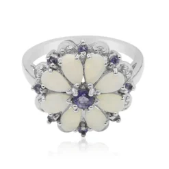 Weißer Opal-Silberring