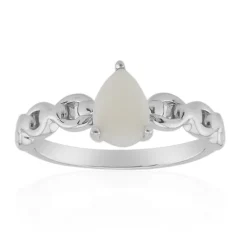 Weißer Opal-Silberring