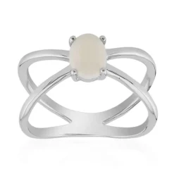 Weißer Opal-Silberring