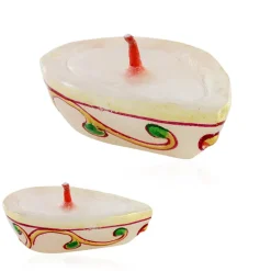 Weißer Quarz-Diwali-Kerze