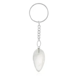 Weißer Quarz-Messingschlüsselanhänger