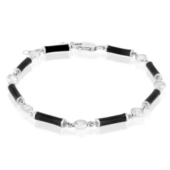 Weißer Quarz-Silberarmband