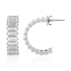 Weißer Quarz-Silberohrringe