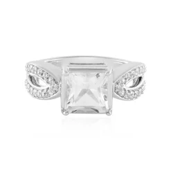 Weißer Quarz-Silberring