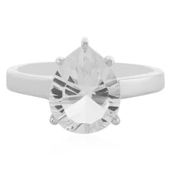 Weißer Quarz-Silberring