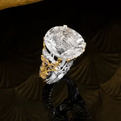 Weißer Quarz-Silberring (Gems en Vogue)