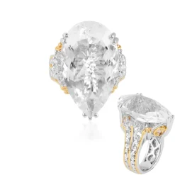 Weißer Quarz-Silberring (Gems en Vogue)