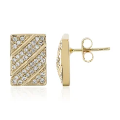 Weißer Saphir-Goldohrringe (Adela Gold)