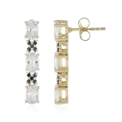 Weißer Saphir-Goldohrringe (Adela Gold)