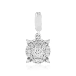 Weißer Saphir-Silberanhänger