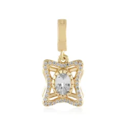 Weißer Saphir-Silberanhänger