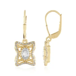 Weißer Saphir-Silberohrringe