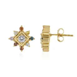 Weißer Saphir-Silberohrringe