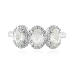 Weißer Saphir-Silberring