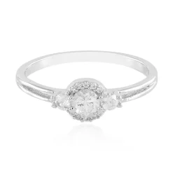 Weißer Saphir-Silberring