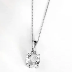 Weißer Topas-Silberanhänger