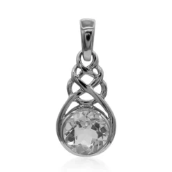 Weißer Topas-Silberanhänger