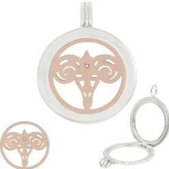 Weißer Topas-Silberanhänger Widder