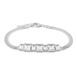 Weißer Topas-Silberarmband