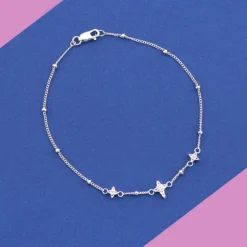 Weißer Topas-Silberarmband