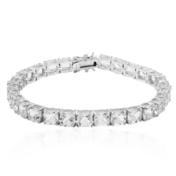 Weißer Topas-Silberarmband