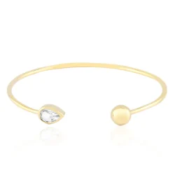 Weißer Topas-Silberarmreif