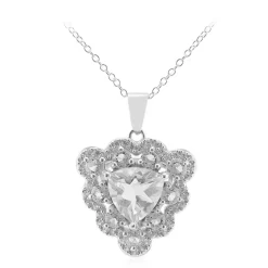 Weißer Topas-Silberhalskette