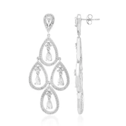 Weißer Topas-Silberohrringe