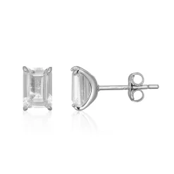 Weißer Topas-Silberohrringe