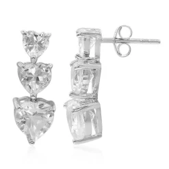 Weißer Topas-Silberohrringe